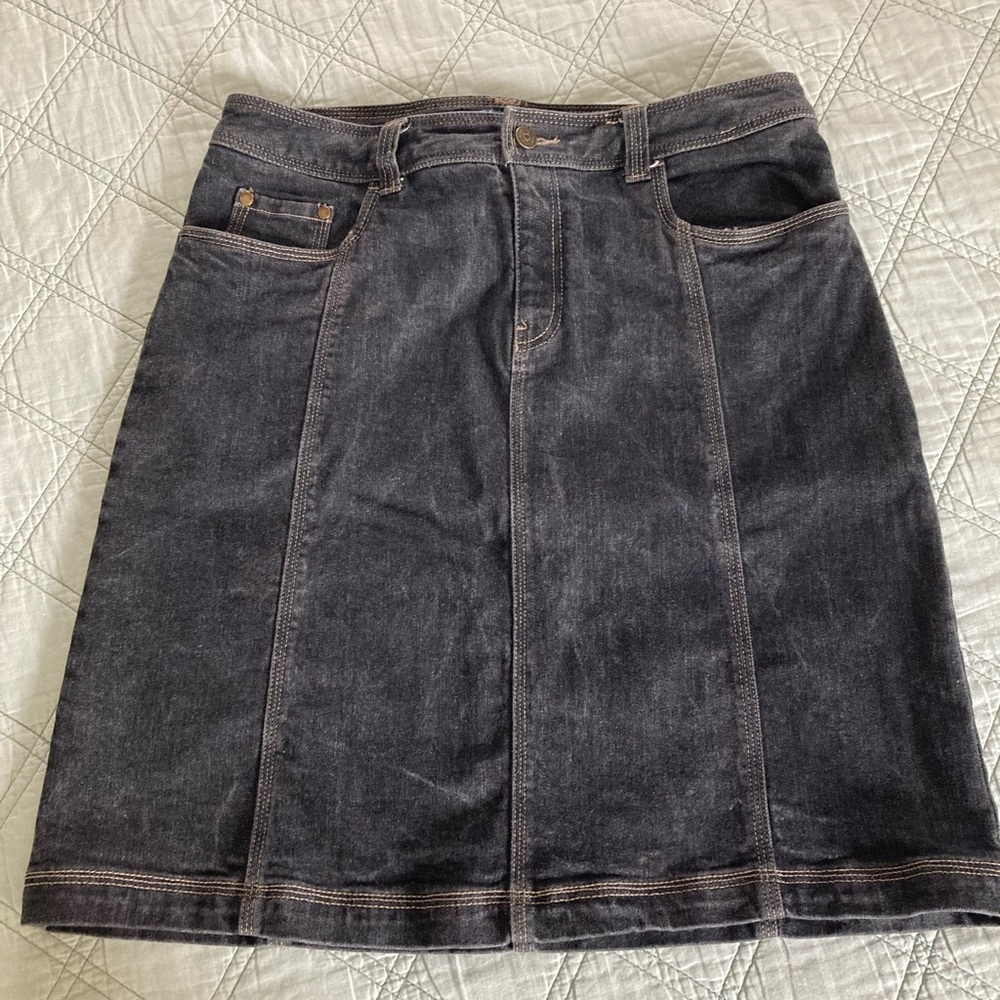 Black Denim Skirt